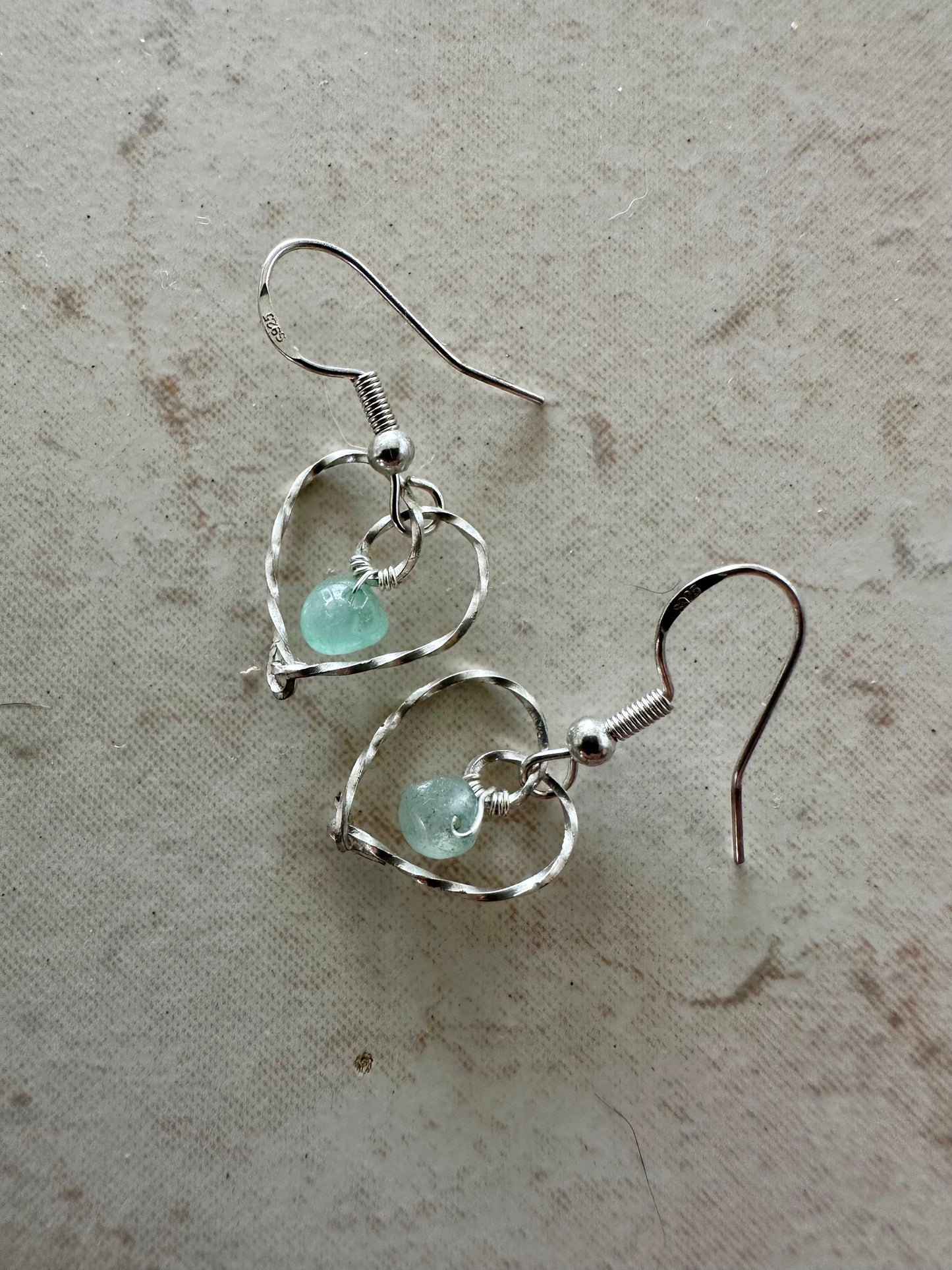 Aventurine heart earrings