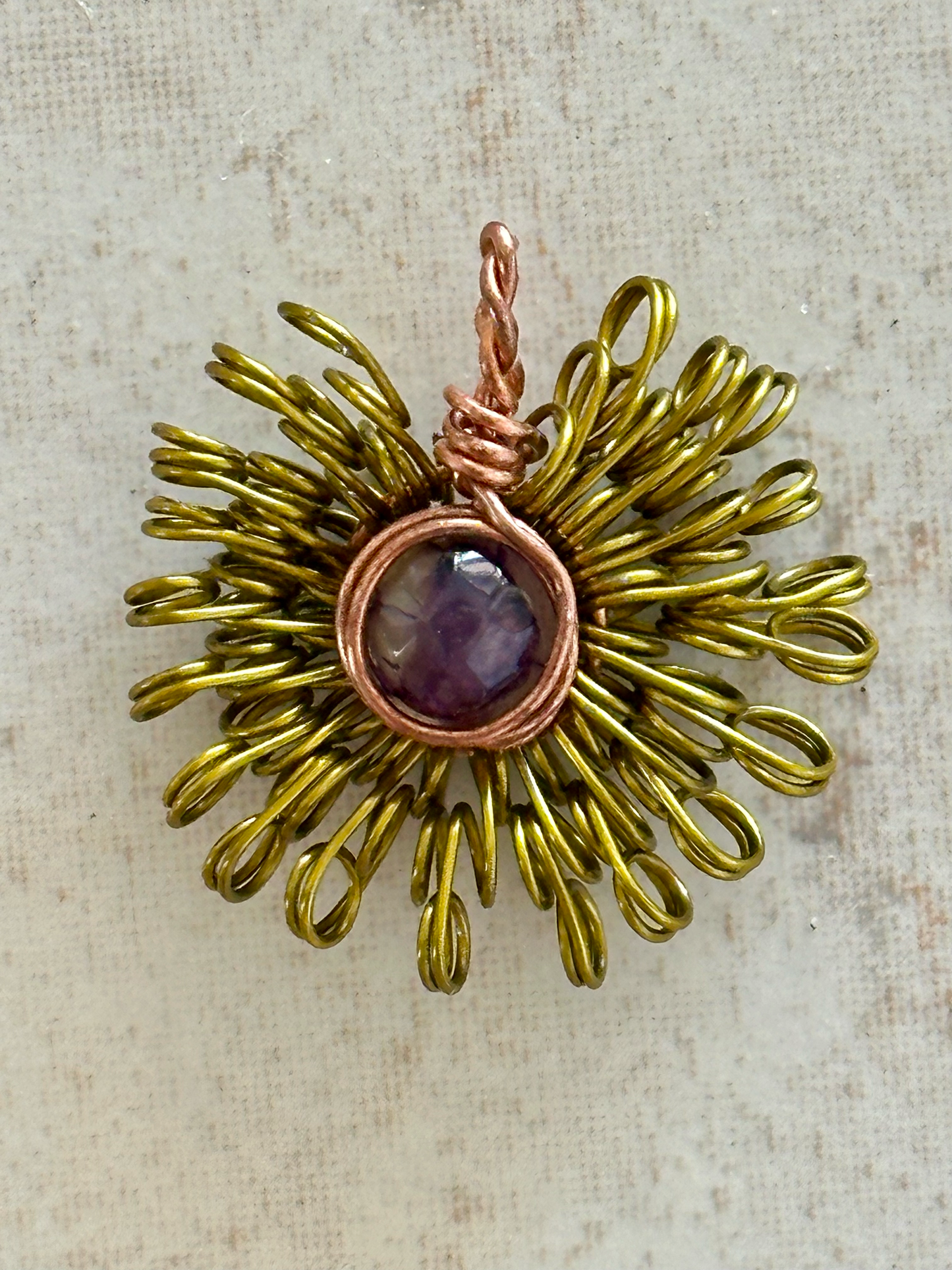 Boho Chic Sunburst Crystal Bead Pendant - Handmade Jewelry with a Touch of Glam