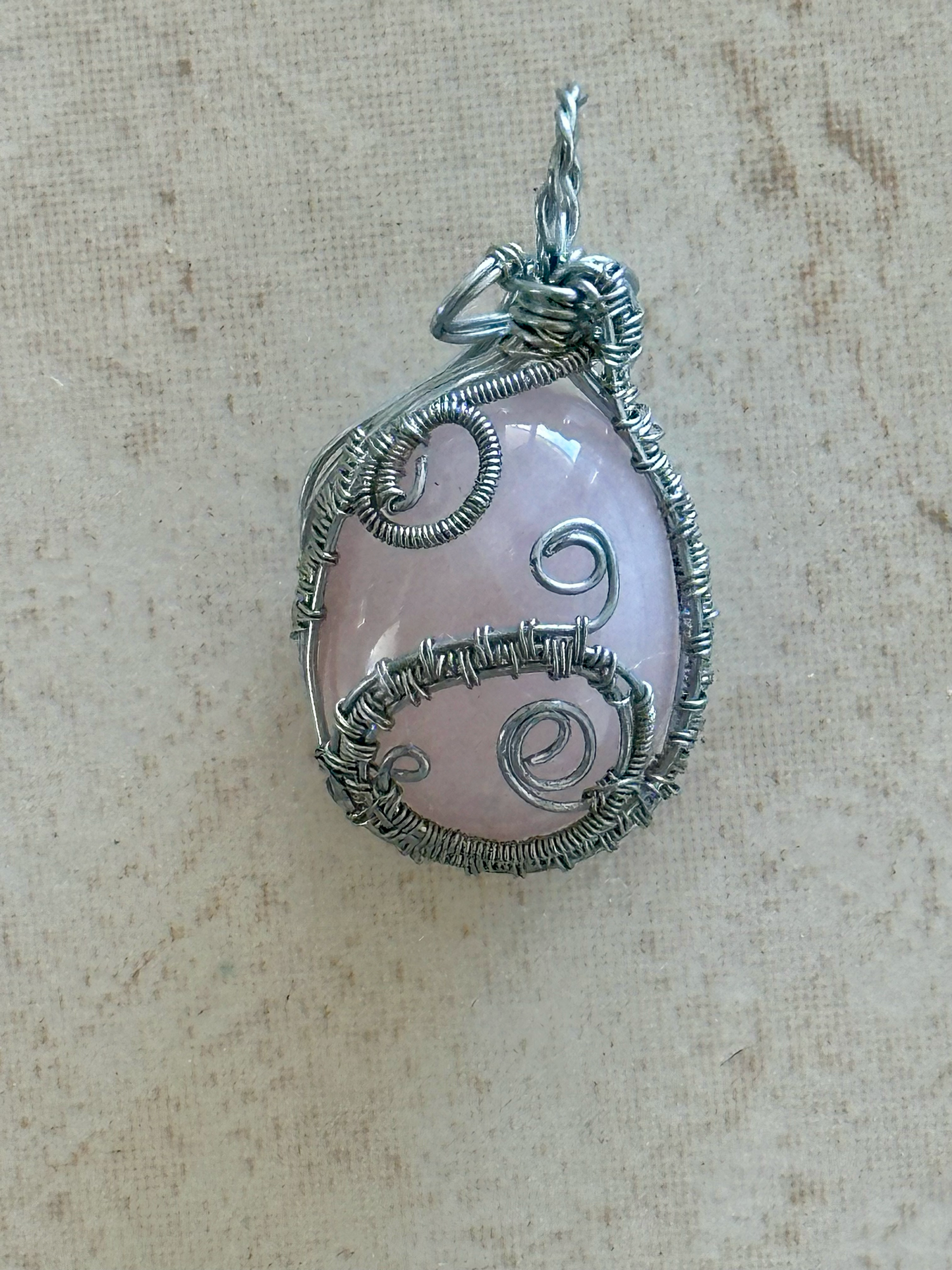 Versatile Reversible Rose Quartz Pebble Pendant - Double-Sided Crystal Necklace