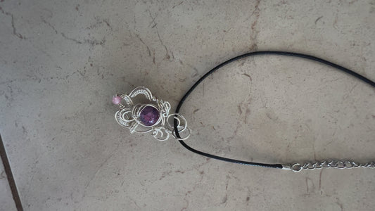 Handcrafted Purple Crystal Bead Necklace - Unique & Elegant Gift